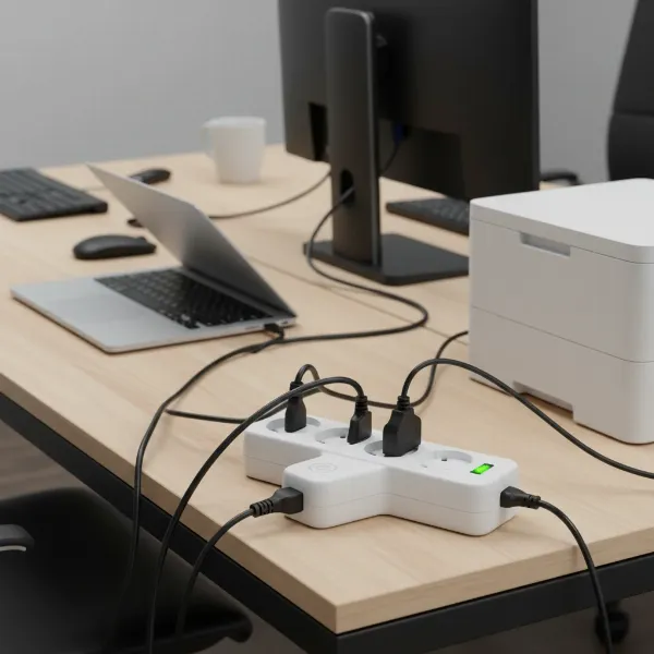 Surge protector safeguarding sensitive electronics from harmful voltage spikes